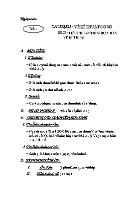 Giáo án Công nghệ 11 - Bài 1 Tiêu chuẩn trình bày bản vẽ kĩ thuật